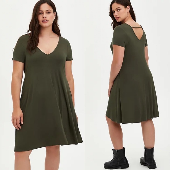 torrid Dresses & Skirts - Torrid | Super Soft Olive Fluted Dress